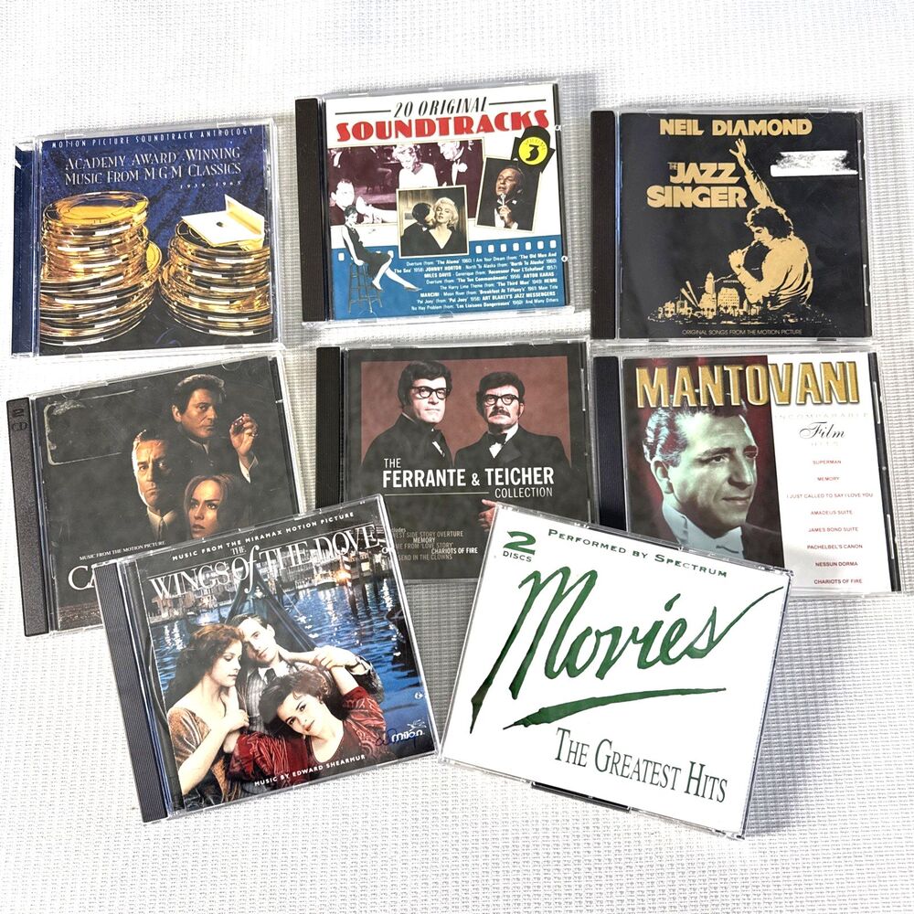 Lot of 8 - Popular Motion Picture Soundtrack Vintage Music CDs